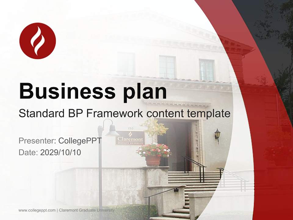 Claremont Graduate University Competition/Entrepreneurship Contest PPT Template4:3 ratio PPT effect preview image9