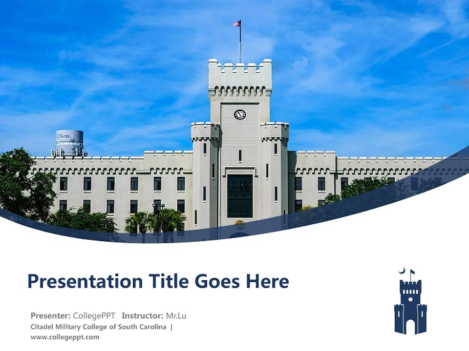 Citadel Military College of South Carolina Course/Courseware Creation PPT Template4:3 ratio PPT effect preview image5