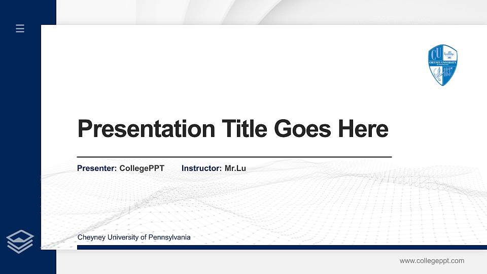 Cheyney University of Pennsylvania Thesis Proposal/Graduation Defense PPT Template16:9 ratio PPT effect preview image