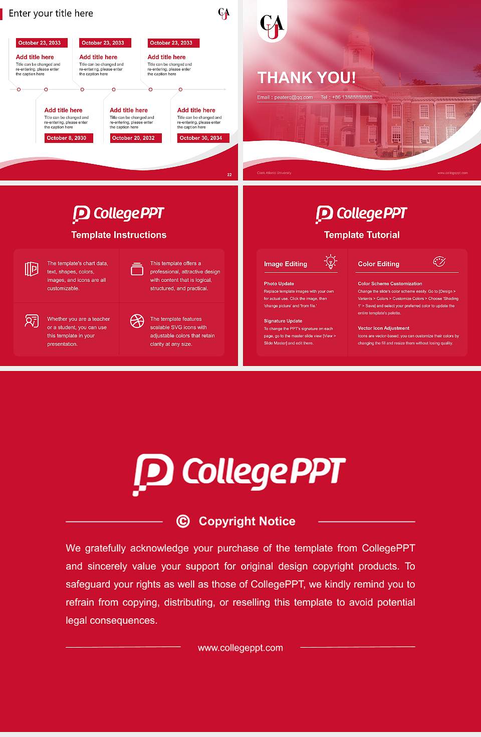 Clark Atlanta University Lecture Sharing and Networking Event PPT Template4:3 ratio PPT effect preview image4