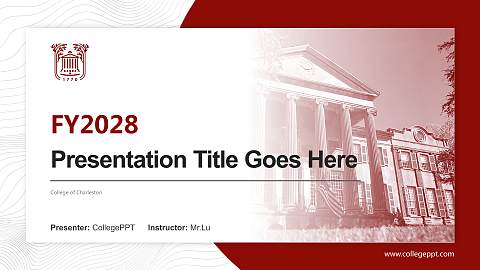 College of Charleston Academic Presentation/Research Findings Report PPT Template