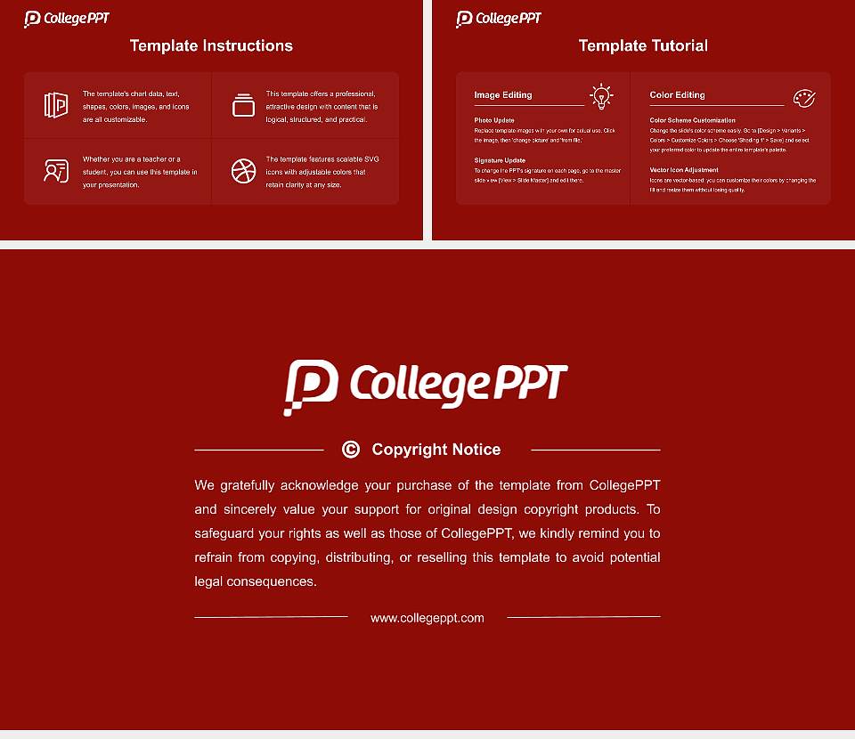 College of Charleston Academic Presentation/Research Findings Report PPT Template16:9 ratio PPT effect preview image5
