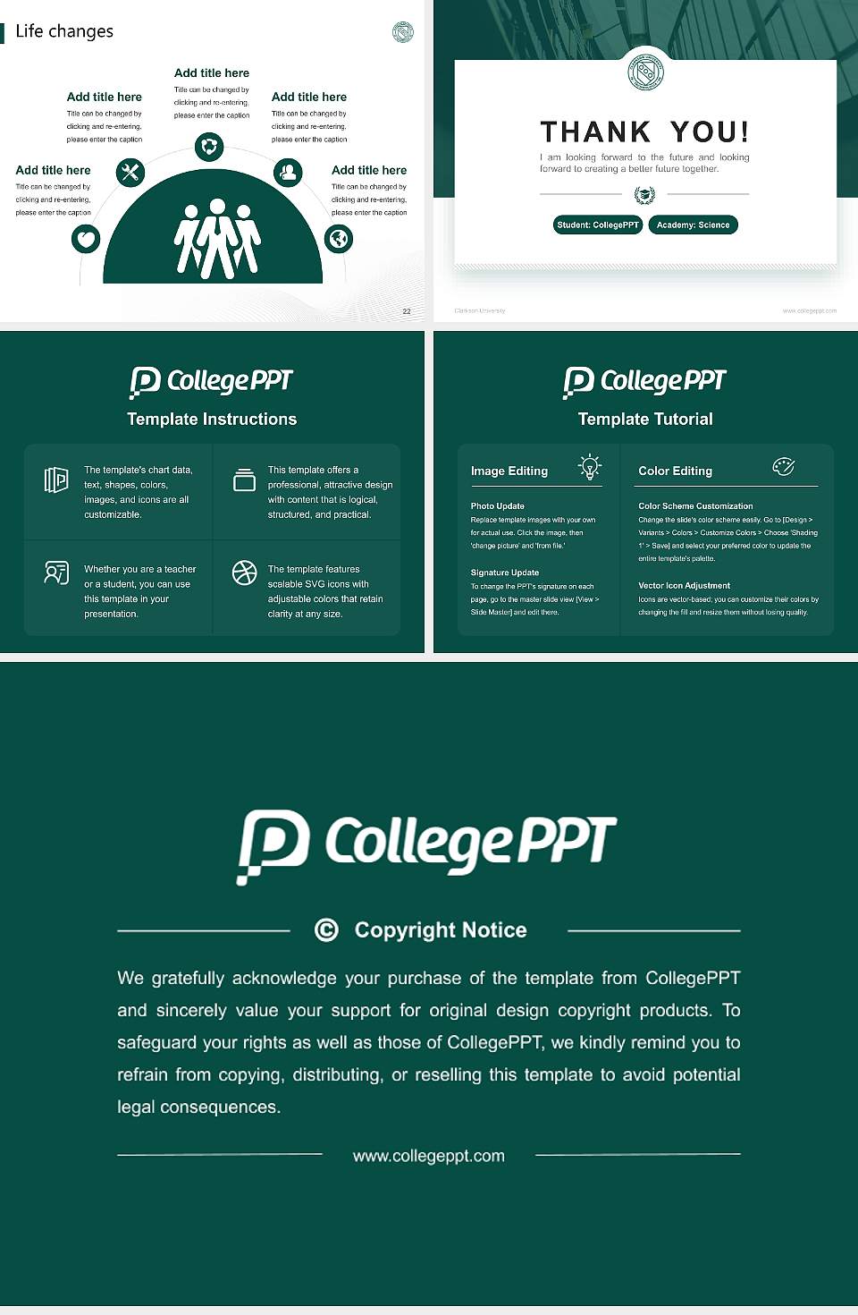 Clarkson University National Scholarship Defense PPT Template4:3 ratio PPT effect preview image4