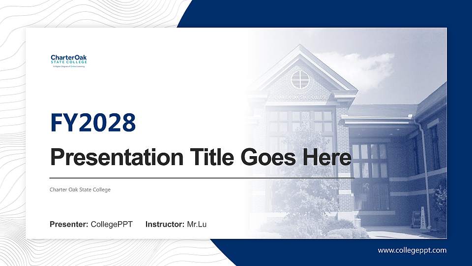 Charter Oak State College Academic Presentation/Research Findings Report PPT Template16:9 ratio PPT effect preview image
