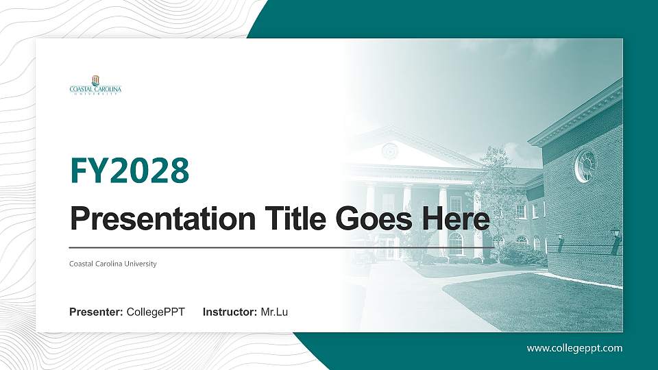 Coastal Carolina University Academic Presentation/Research Findings Report PPT Template16:9 ratio PPT effect preview image