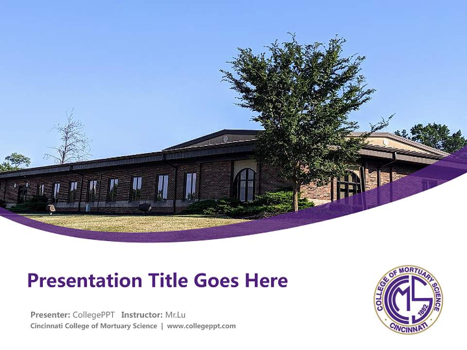 Cincinnati College of Mortuary Science Course/Courseware Creation PPT Template4:3 ratio PPT effect preview image5