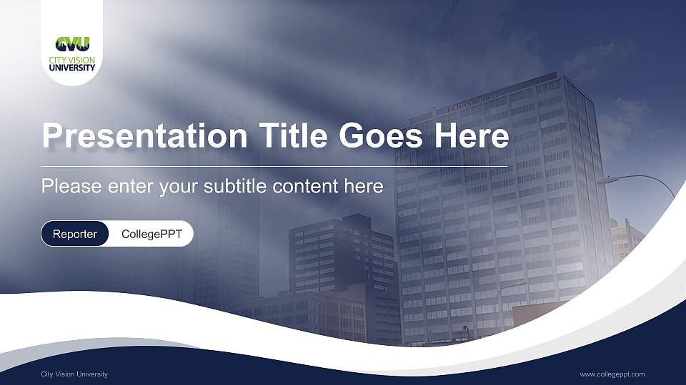 City Vision University Lecture Sharing and Networking Event PPT Template16:9 ratio PPT effect preview image