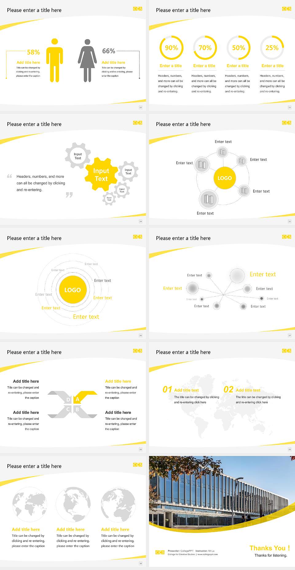 College for Creative Studies Course/Courseware Creation PPT Template4:3 ratio PPT effect preview image4