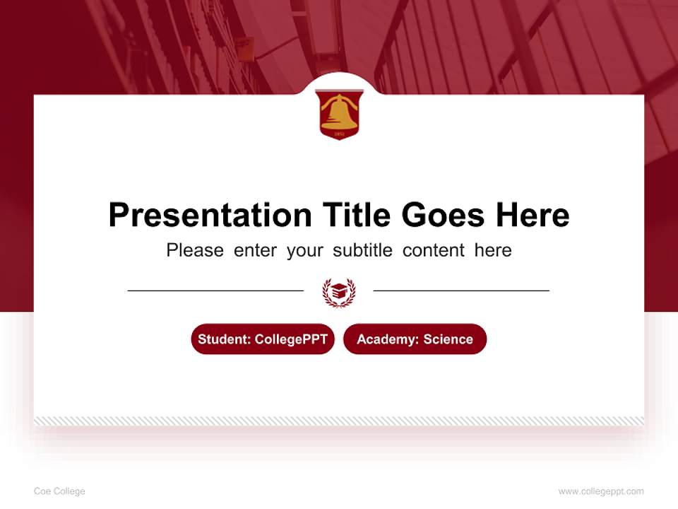 Coe College National Scholarship Defense PPT Template4:3 ratio PPT effect preview image4