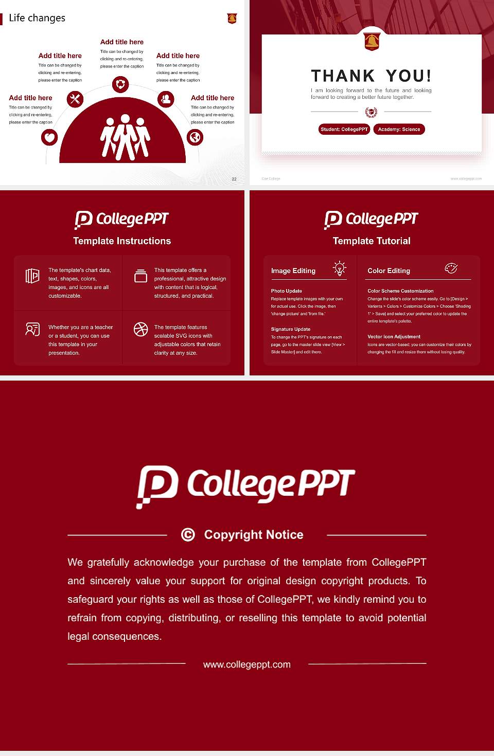 Coe College National Scholarship Defense PPT Template4:3 ratio PPT effect preview image4