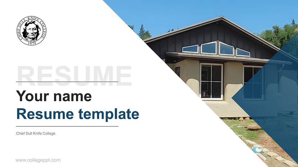 Chief Dull Knife College Resume PPT Template16:9 ratio PPT effect preview image