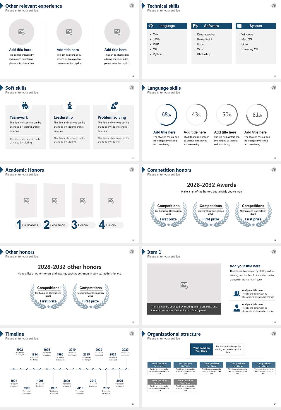 Chief Dull Knife College Resume PPT Template16:9 ratio PPT effect preview image3