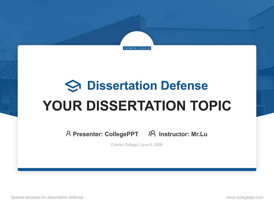 Charter College Graduation Thesis Defense PPT Template4:3 ratio PPT effect preview image7