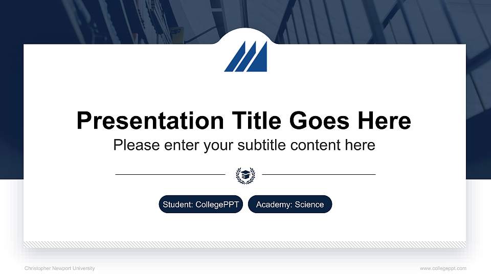 Christopher Newport University National Scholarship Defense PPT Template16:9 ratio PPT effect preview image