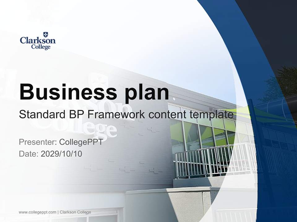 Clarkson College Competition/Entrepreneurship Contest PPT Template4:3 ratio PPT effect preview image9
