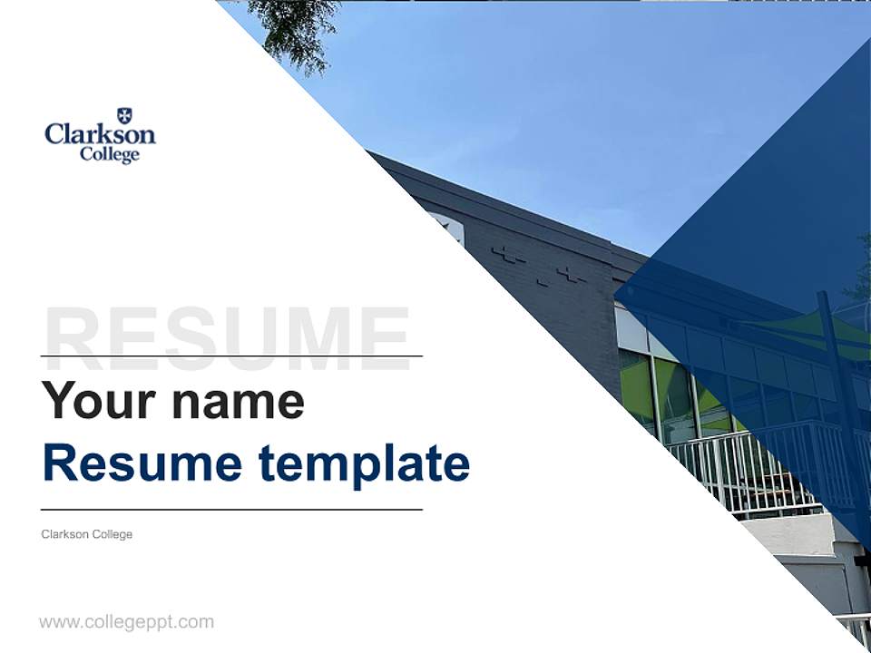 Clarkson College Resume PPT Template4:3 ratio PPT effect preview image5