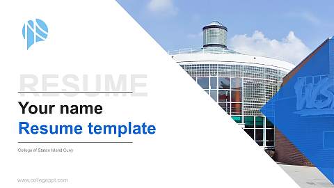 College of Staten Island Cuny Resume PPT Template