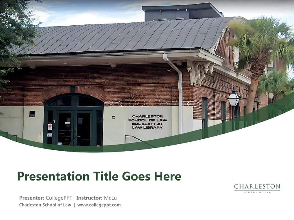 Charleston School of Law Course/Courseware Creation PPT Template4:3 ratio PPT effect preview image5