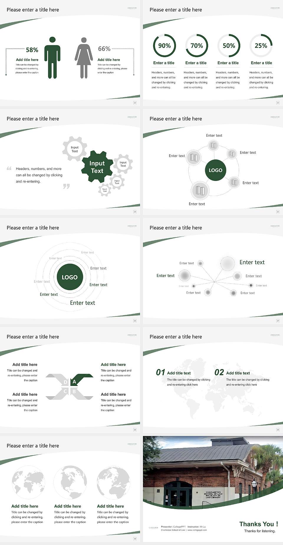 Charleston School of Law Course/Courseware Creation PPT Template4:3 ratio PPT effect preview image4