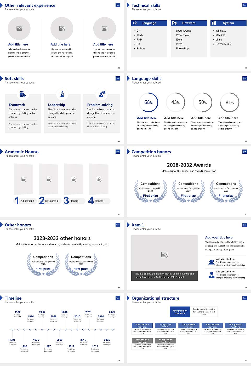 Clarks Summit University Resume PPT Template16:9 ratio PPT effect preview image3