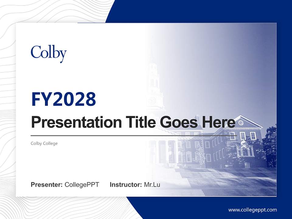 Colby College Academic Presentation/Research Findings Report PPT Template4:3 ratio PPT effect preview image5