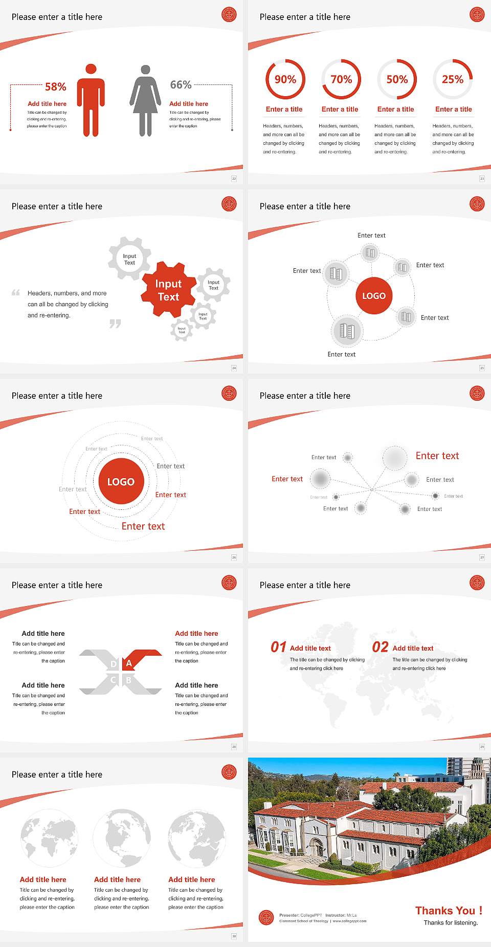 Claremont School of Theology Course/Courseware Creation PPT Template4:3 ratio PPT effect preview image4