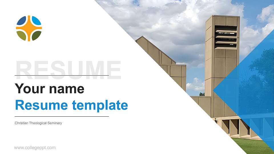 Christian Theological Seminary Resume PPT Template16:9 ratio PPT effect preview image
