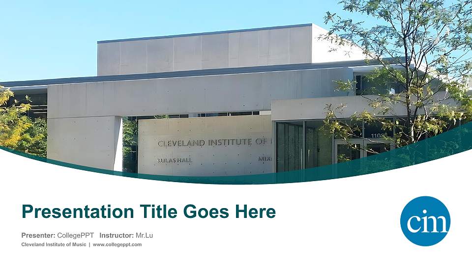 Cleveland Institute of Music Course/Courseware Creation PPT Template16:9 ratio PPT effect preview image