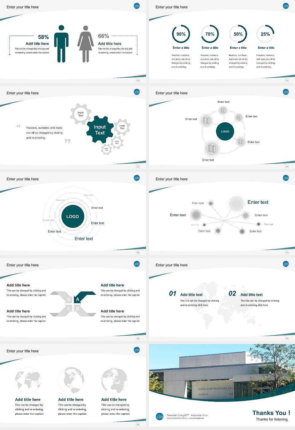 Cleveland Institute of Music Course/Courseware Creation PPT Template16:9 ratio PPT effect preview image4