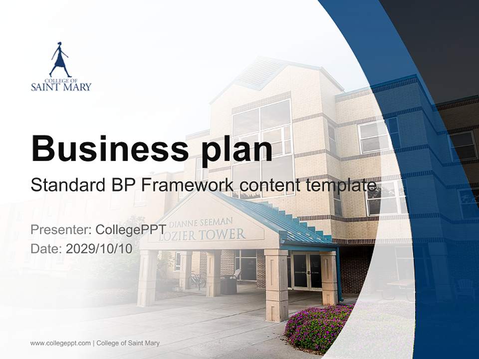 College of Saint Mary Competition/Entrepreneurship Contest PPT Template4:3 ratio PPT effect preview image9