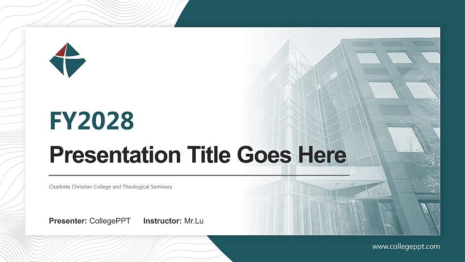 Charlotte Christian College and Theological Seminary Academic Presentation/Research Findings Report PPT Template16:9 ratio PPT effect preview image