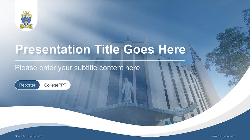 Christ the King Seminary Lecture Sharing and Networking Event PPT Template16:9 ratio PPT effect preview image