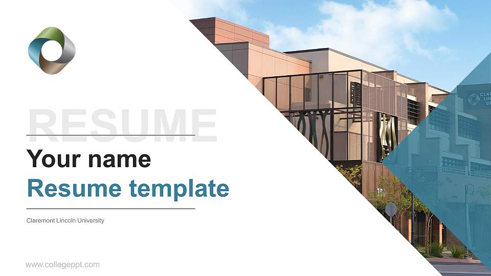 Claremont Lincoln University Resume PPT Template16:9 ratio PPT effect preview image