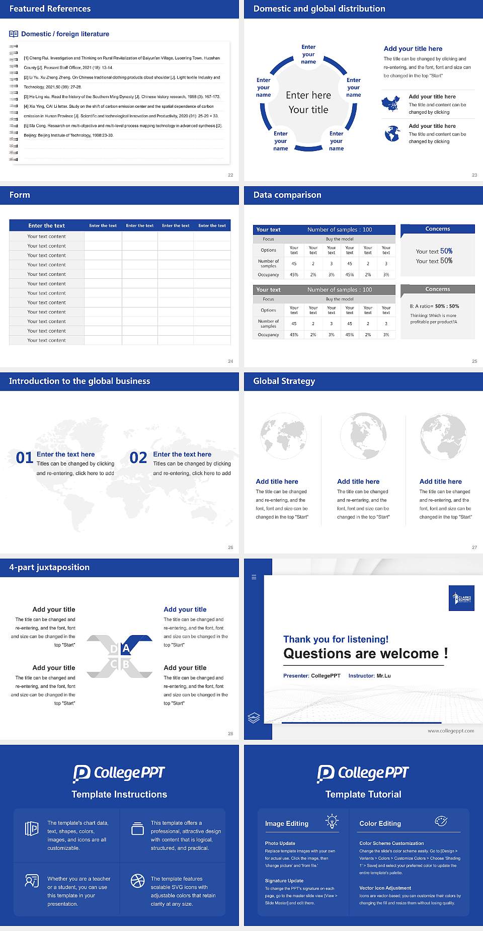Clarks Summit University Thesis Proposal/Graduation Defense PPT Template4:3 ratio PPT effect preview image4