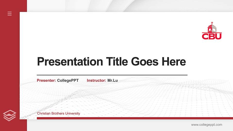 Christian Brothers University Thesis Proposal/Graduation Defense PPT Template16:9 ratio PPT effect preview image