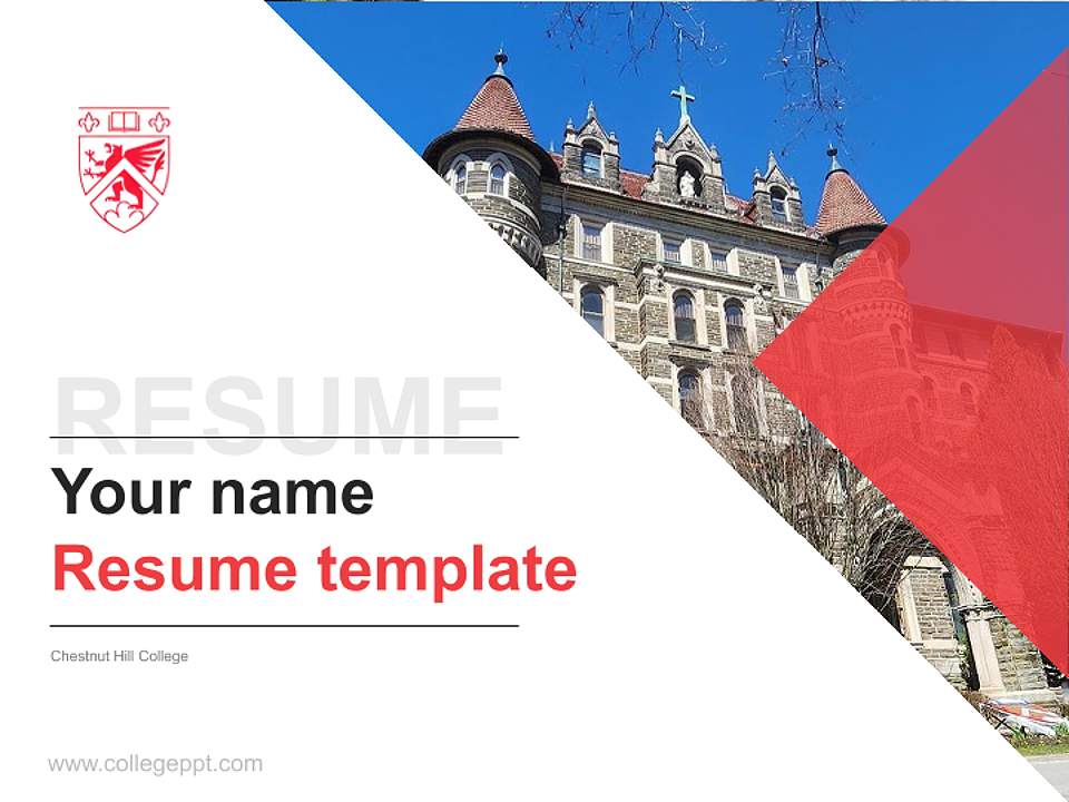 Chestnut Hill College Resume PPT Template4:3 ratio PPT effect preview image5
