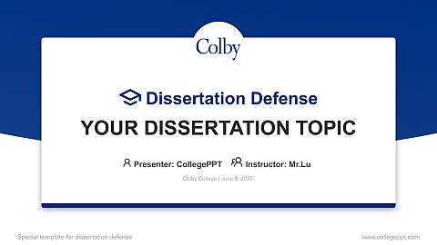 Colby College Graduation Thesis Defense PPT Template