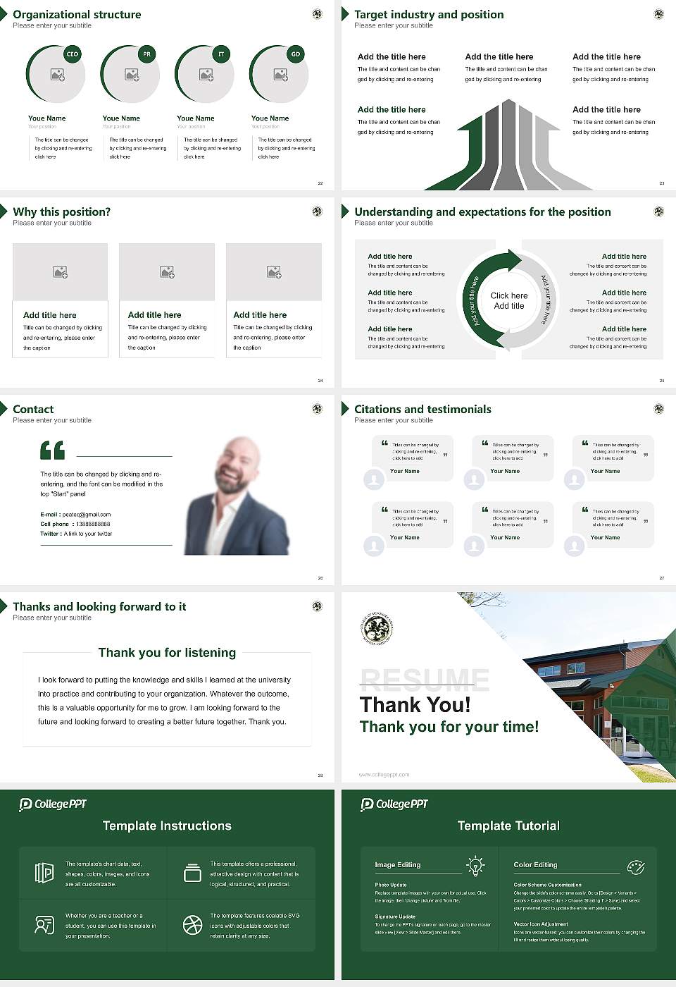 College of Menominee Nation Resume PPT Template16:9 ratio PPT effect preview image4