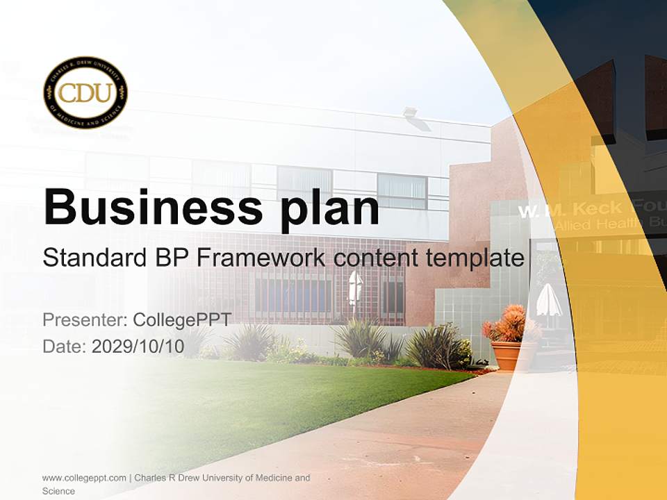 Charles R Drew University of Medicine and Science Competition/Entrepreneurship Contest PPT Template4:3 ratio PPT effect preview image9