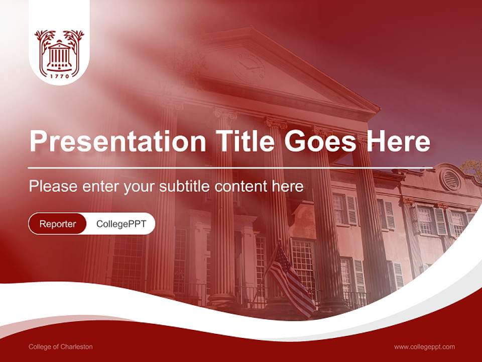 College of Charleston Lecture Sharing and Networking Event PPT Template4:3 ratio PPT effect preview image4