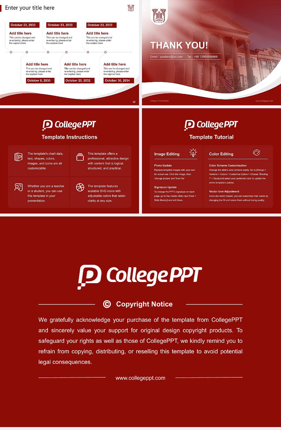 College of Charleston Lecture Sharing and Networking Event PPT Template4:3 ratio PPT effect preview image4