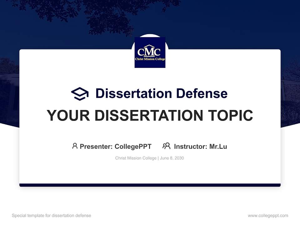 Christ Mission College Graduation Thesis Defense PPT Template4:3 ratio PPT effect preview image7