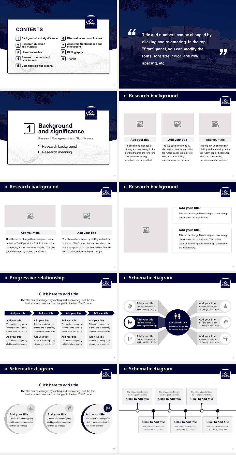 Christ Mission College Graduation Thesis Defense PPT Template4:3 ratio PPT effect preview image2