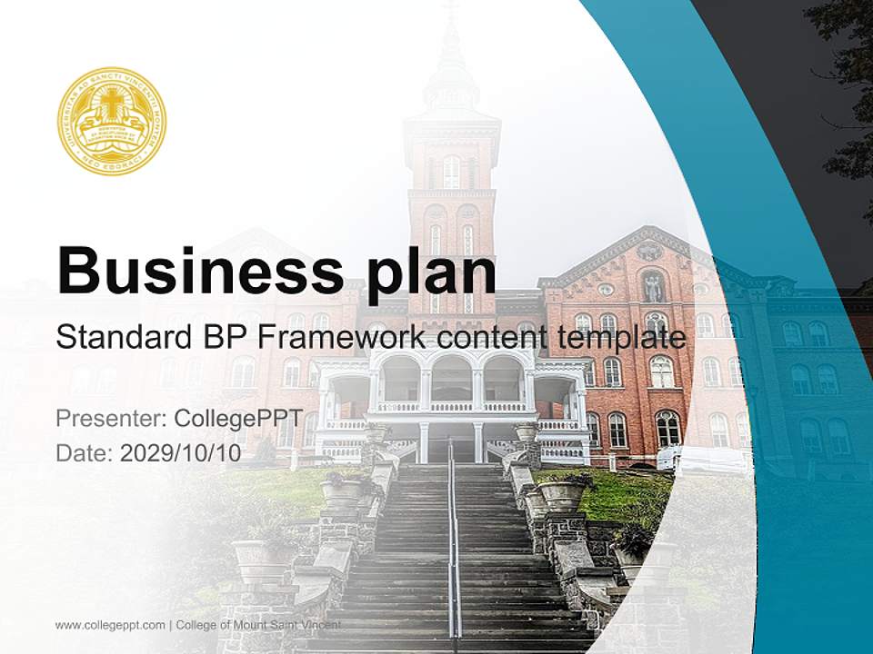 College of Mount Saint Vincent Competition/Entrepreneurship Contest PPT Template4:3 ratio PPT effect preview image9