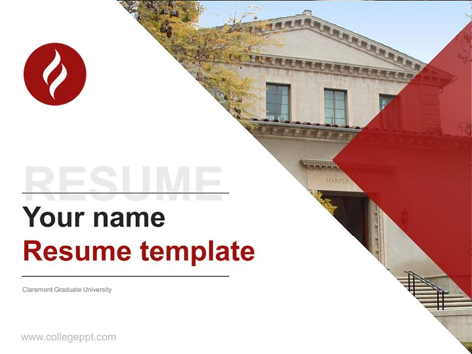 Claremont Graduate University Resume PPT Template4:3 ratio PPT effect preview image5