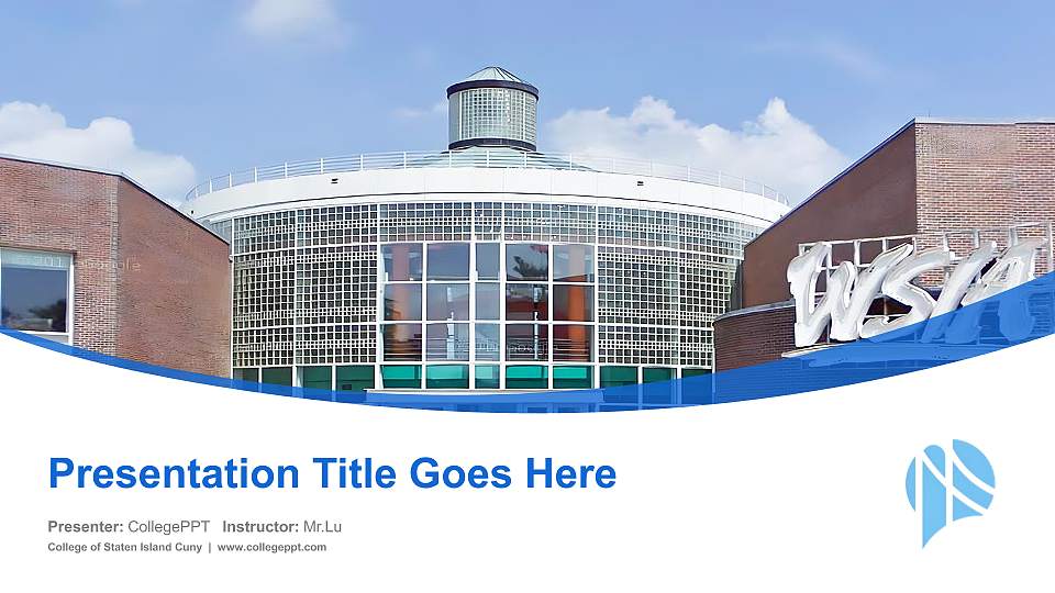 College of Staten Island Cuny Course/Courseware Creation PPT Template16:9 ratio PPT effect preview image