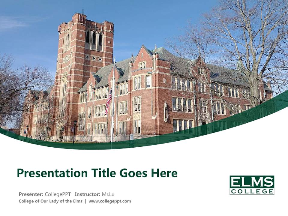 College of Our Lady of the Elms Course/Courseware Creation PPT Template4:3 ratio PPT effect preview image5