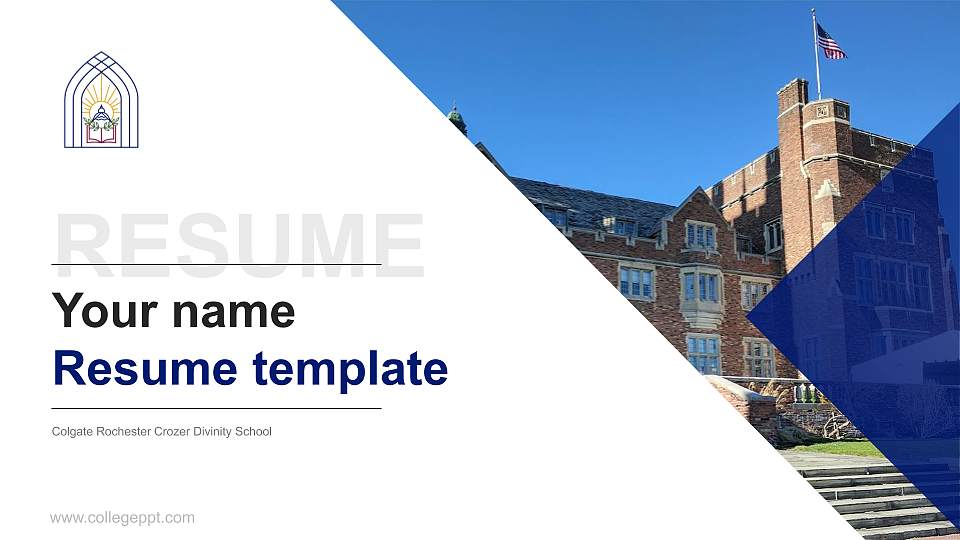 Colgate Rochester Crozer Divinity School Resume PPT Template16:9 ratio PPT effect preview image
