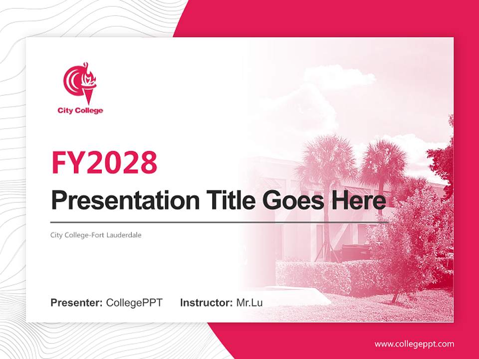 City College-Fort Lauderdale Academic Presentation/Research Findings Report PPT Template4:3 ratio PPT effect preview image5