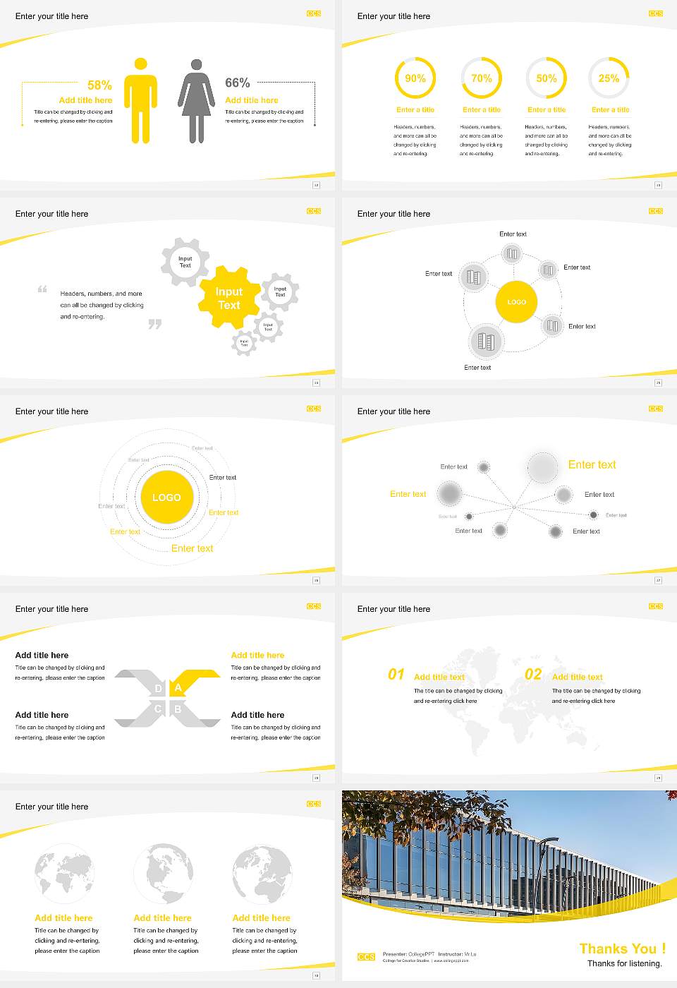 College for Creative Studies Course/Courseware Creation PPT Template16:9 ratio PPT effect preview image4
